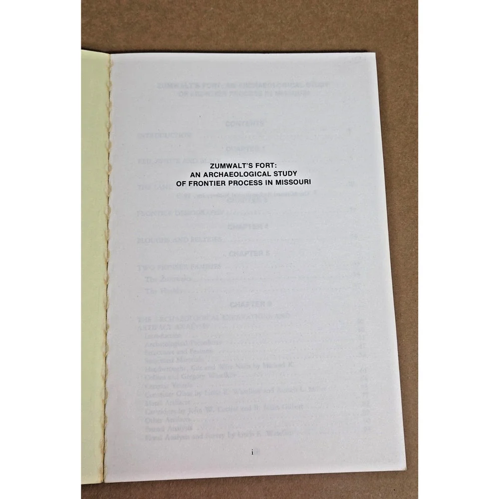 The Missouri Archaeologist Vol 40 1979 Fort Zumwalt Frontier History Archaeology